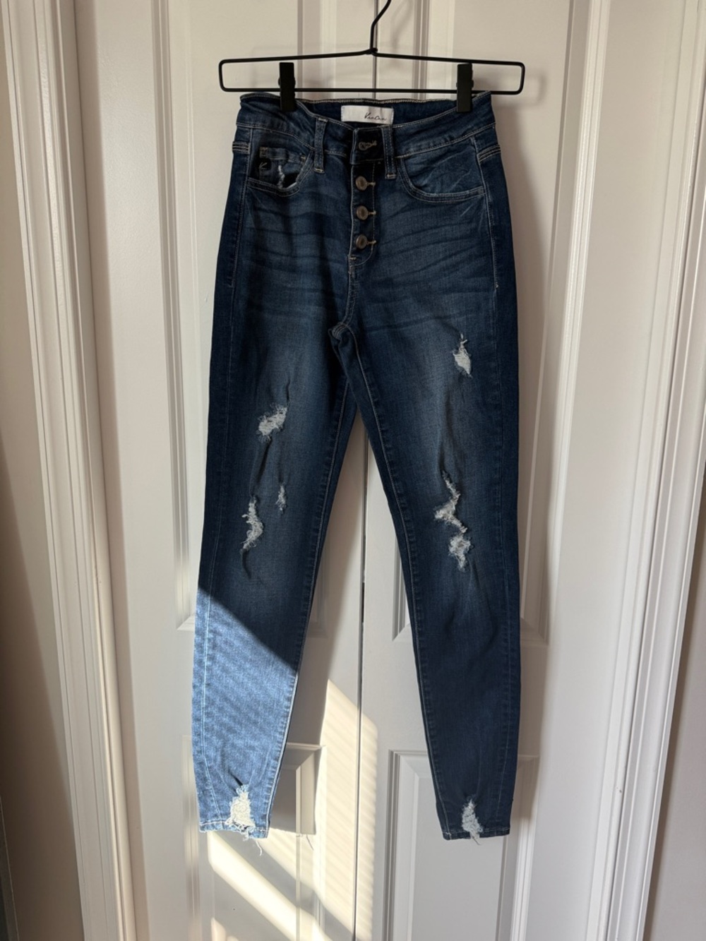KanCan Dark Blue Skinny High-Rise Distressed Jeans